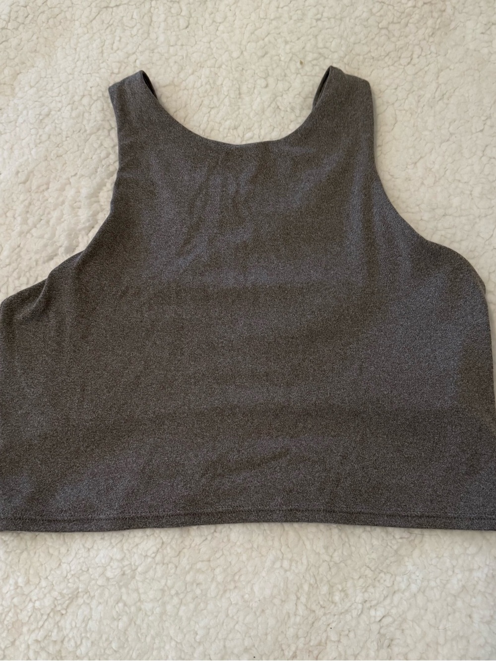 ATHLETA Conscious Crop Bra Tank Powervita Buttery Soft Gray Gym Size Small